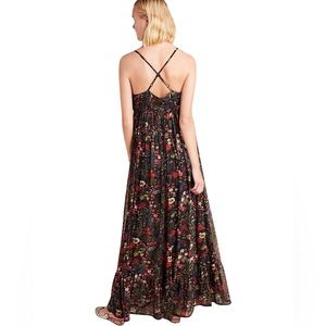 PAYAL JAIN Anthropologie Massima Pleated Floral Maxi Dress, Fits Size Medium.